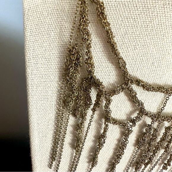 Zara Necklace Fringe Festival 70s 90s Chain Choker Statement Boho Bohemian - Picture 4 of 14